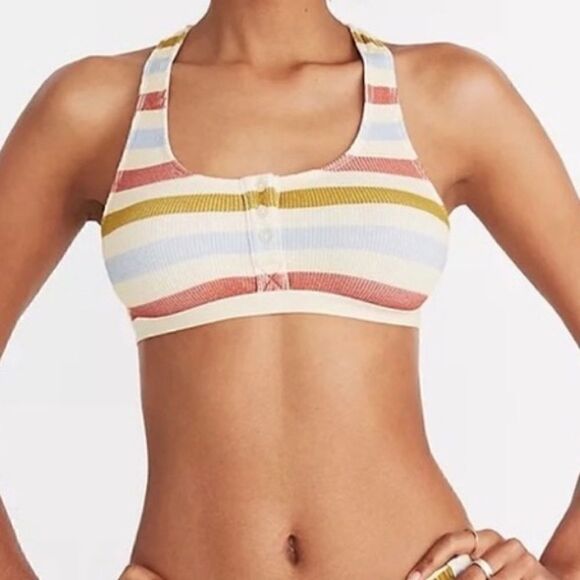 Madewell striped waffle weave bralette pajama top - Picture 6 of 6